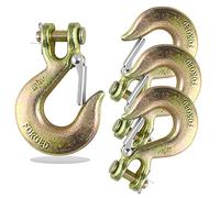 AYAYGD 4 Pack 3/8 Inch Clevis Slip Hook with Safety Latch - Heavy Duty Grade 70 Steel for Trailer Chains with Hooks, Winch Hook, Tow Hook, and Chain Hook,18,000 Lbs. Capacity