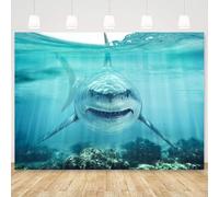 Ayayiya Shark Under The Sea Backdrop 7x5ft Fabric Underwater World Backdrops for Photography Ocean Coral Reef Shallows Aquarium Background Theme Party Decorations Banner Birthday Photo Studio Props