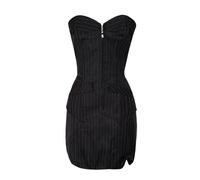 AYAZER 3-Piece Set Zipper Front Sexy Pinstripe Corset Basque Top with Mini Skirt Secretary Fancy Dress Costume for Party-XL