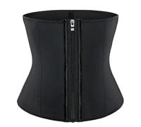 AYAZER 7-Steel-Bone Women's Underbust Latex Sport Girdle Waist Trainer Corsets Hourglass Body Shaper Colombian Girdles Slimming Belt-Black-L