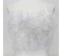AYAZER Fashion Feather Sexy Y2k Tops Crop Top Women Solid Color Splicing Wild Base Tube Top Women Clothing for Party Christmas Tank Top-White-36B