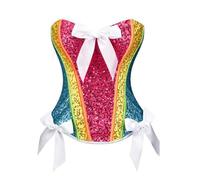 AYAZER Metallic Sequin Corset Bow Palace Shapewear Women's Waist Corset-Color-S