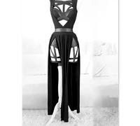 AYAZER New 3 Piece Women's Dress Set Padded Gothic Sexy Lingerie Party Set Red Bandage Cutout Women's Set-Black-5XL