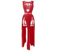 AYAZER New 3 Piece Women's Dress Set Padded Gothic Sexy Lingerie Party Set Red Bandage Cutout Women's Set-Red-XXXL