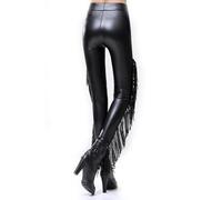 AYAZER New Retro Gothic Leggings Sexy Leggings Gothic Punk Rock Tassel Tassel Steampunk Women's Warm Leggings Velvet Leggings-Black-One Size