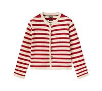AYAZER Spring new women's fitted red and white striped knitted cardigan jacket-red and white striped-S