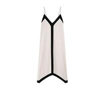 AYAZER Summer new women's holiday style casual loose contrasting color V-neck suspender dress-off-white-L