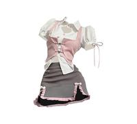 AYAZER Summer Women Japanese Fashion Gyaru Girl Design Outfits 3 Piece Set Short Sleeve Top + Kawaii Vest + Mini Skirts 2000s Aesthetic-3 piece set-S