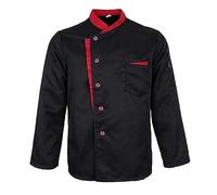 AYAZER Unisex Restaurant Kitchen Chef Uniform Shirt Short/Long Sleeves Chef Jacket Works Clothes-Long Sleeve-XXL