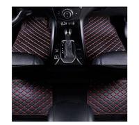 4pcs Custom Leather Car Floor Mats For Toyota Yaris Cross 2021-2024, All Weather Front Rear Row Auto Carpet Waterproof Protection,Black Red