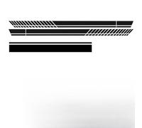 AYBEN Car Body Side Stripes, for VW Polo 2019-2023 2024 2025 Side Skirt PVC Racing Stripe Graphic Sticker Sports Racing, Car Hood Stripe Sticker,A Black