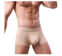 AYBIOSD Mens Boxer Shorts Ice Ultra-Thin Panties U Convex Pouch Elastic Breathable Boxers Briefs Underwear Underpants,Flesh,3XL