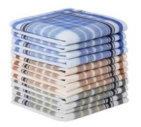 AYBUY 12Packs Men's Handkerchiefs, Premium Soft Cotton Mens Handkerchiefs, Classic Checkered Pattern Pocket Square, Multiple styles colors, for Weddings, Celebration, Gift for Men 40Cm*40cm (A162#5)