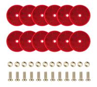 AYBUY 12Pcs Red Round Reflectors, Ø80mm, Screw on Driveway Trailer Reflectors for Gate Post Fence Cat’s Eye Caravan Vehicles Roads Mailboxes Tunnels