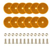 AYBUY 12Pcs Yellow Round Reflectors, Ø80mm, Screw on Driveway Trailer Reflectors for Gate Post Fence Cat’s Eye Caravan Vehicles Roads Mailboxes Tunnels