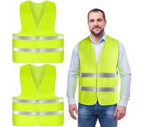 AYBUY 2 Pcs High Visibility Reflective Vest, Hi Vis Vests for Kids, Hi Vis Jacket for Safety, Unisex Safety Waistcoat for Traffic Work, Surveyor and Security Guard Construction Vest,Fluorescent green