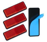 AYBUY 4Pcs Motorcycle Reflectors, Stick-on Rectangular Safety Reflector, Strong Reflective Ability Red Light Reflectors, Red Safety Warning Reflector for Trucks Bicycle Trailers Gate Posts,Stick-on