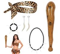 AYBUY 5 Pieces Caveman Accessories Set for Halloween Stone Age Themed