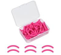 AYBUY 50PCS Eyelash Curler Refills, Rubber Curler Replacement Refill Pads with Transparent Storage Box, Durable Rubber Strips for Universal Eyelash Curlers (Rose Red)