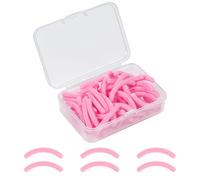AYBUY 50PCS Eyelash Curler Refills, Rubber Curler Replacement Refill Pads with Transparent Storage Box, Durable Rubber Strips for Universal Eyelash Curlers (Pink)