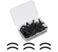 AYBUY 50PCS Eyelash Curler Refills, Rubber Curler Replacement Refill Pads with Transparent Storage Box, Durable Rubber Strips for Universal Eyelash Curlers (Black)