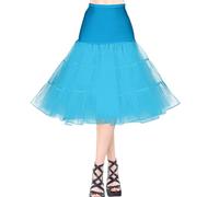 AYBUY 50s Women Retro Petticoat Underskirt,Vintage A-line Underskirt Classic Elastic Rockabilly Tutu Skirt for Ladies Half Slip Dress-up Parties Dancing, Halloween Party, Dancing,Sky Blue,XL