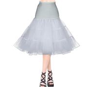 AYBUY 50s Women Retro Petticoat Underskirt,Vintage A-line Underskirt Classic Elastic Rockabilly Tutu Skirt for Ladies Half Slip Dress-up Parties Dancing, Halloween Party, Dancing,Gray-blue,M