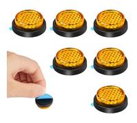 AYBUY 6Pcs Round Motorcycle Reflectors, Stick-on Safety Reflectors, 24mm Mini License Plate Reflectors, Yellow Light Warning Reflector for Motorcycle Bicycle Trailers Gate Posts