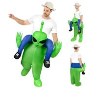 AYBUY Alien Costume, Alien Kidnapping Inflatable Costume T-Rex Blow up Fancy Dress for Adults Kids, Funny Ride-on Halloween Costumes for Halloween Cosplay Masquerade Party