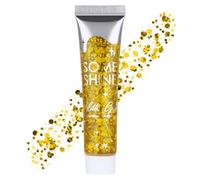 AYBUY Body Glitter Gel, 18ml Chunky Face Glitter Gel Holographic Mermaid Sequins Sparkling Festival Party Lotion for Face, Eye, Hair, Nail Makeup and DIY Art (Gold)