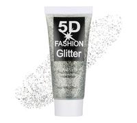 AYBUY Body Glitter Gel, 25ml Fine Face Glitter Gel Holographic Mermaid Sequins Sparkling Festival Party Lotion for Face, Eye, Hair, Nail Makeup and DIY Art (Silver White)