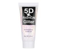 AYBUY Body Glitter Gel, 25ml Fine Face Glitter Gel Holographic Mermaid Sequins Sparkling Festival Party Lotion for Face, Eye, Hair, Nail Makeup and DIY Art (Transparent Pink)