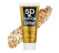 AYBUY Body Glitter Gel, 25ml Fine Face Glitter Gel Holographic Mermaid Sequins Sparkling Festival Party Lotion for Face, Eye, Hair, Nail Makeup and DIY Art (Gold)