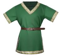 AYBUY Boys' Medieval Tunic, Boys Renaissance Pirate Sleeveless T Shirts with Belt Knight Tops for Carnival, Halloween, School History Days, Renaissance, Fancy Dress,150