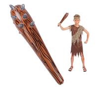 AYBUY Inflatable Caveman Club Stick, 54cm Dark Brown Spiked Inflatable Expulsion Stick for Stone Age Themed Decoration, Inflatable Wooden Stick for Halloween Cosplay Accessory
