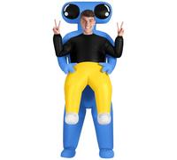 AYBUY Inflatable Costume Alien, Kidnapping Inflatable Costume for Children Inflatables Alien Carrying Human, Halloween Suit for Space Fancy Dress up Funny Cosplay Party Festival（Blue）