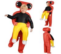 AYBUY Inflatable Costume Alien, Kidnapping Inflatable Costume for Children Inflatables Alien Carrying Human, Halloween Suit for Space Fancy Dress up Funny Cosplay Party Festival（Red）