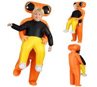 AYBUY Inflatable Costume Alien, Kidnapping Inflatable Costume for Children Inflatables Alien Carrying Human, Halloween Suit for Space Fancy Dress up Funny Cosplay Party Festival（Orange）