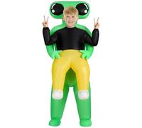 AYBUY Inflatable Costume Alien, Kidnapping Inflatable Costume for Children Inflatables Alien Carrying Human, Halloween Suit for Space Fancy Dress up Funny Cosplay Party Festival（Green）