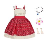 AYBUY Princess Dress, Girls Princess Costumes, One Shoulder Dress with Necklace Hairpin, Ocean Theme Costume for Kids, Book Day Halloween Carnival Birthday Party Fancy,130