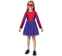 AYBUY Spider-Girl Costume, Halloween Kids Spider Dress with Super Hero Mask Girls Fancy Dress Outfit for Halloween Carnival Masquerade Party(120)