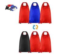 AYBUY Superhero Capes Dress up Costume for Kids, Double-Sided Superhero Capes Masks, Kids Superhero Cape Mask Set, Halloween Cosplay Party Dress Up for Boys Girls Red