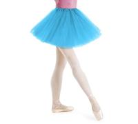 AYBUY Tutu Skirts for Women, Elastic 3 Layered Tulle Tutus Skirt for Adult Teen Dance Ballet Skirts for Dress-up Parties Dancing, Lake Blue