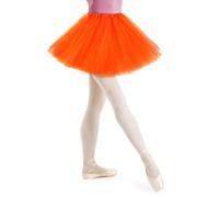 AYBUY Tutu Skirts for Women, Elastic 3 Layered Tulle Tutus Skirt for Adult Teen Dance Ballet Skirts for Dress-up Parties Dancing, Orange