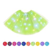 AYBUY Tutu Skirts for Women with LED Light, Adult Tulle Tutu Skirt, Ballet Dance Parties Fancy Elastic Festival Dress for Halloween, Carnival Party Costume Fruit Green