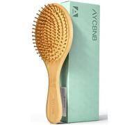 AYCBNB Large Bamboo Hair Brush for Hair Growth&Dandruff Removal,Natural Bristles Paddle Detangler Hair Brush for Massaging Scalp,for Women & Men Kids, for All Hair Types,for Curly Thick Straight Hair