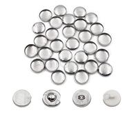 AYCDL 100pcs Sets/lot #16-60 DIY Handmade Fabric Buttons Bread Shape Round Fabric Covered Button Cloth Metal 4 Back Cover Buttons-L40,Flat Back,L24-Flat back