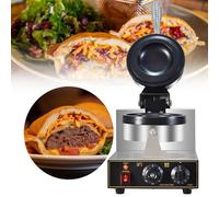 AYCDL 1300W Commercial Burger Maker, Double-Sided Heating Non-Stick Panini Maker, Electric Waffle Hamburger Press Baking Machine,110V