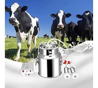 AYCDL 14L Cow Pulsation Vacuum Electric Milking Machine,Automatic Portable Pulse Breast Pump for Sheep Stainless Steel Vacuum Pump Milker,Cattle,Sheep