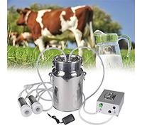 AYCDL 14L Electric Milking Machine Pulsation Vacuum Pump Milker,Automatic Portable Pulse Breast Pump w/Milk Tube Brush for Cow